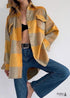 Boho Long Jacket with Checkered Pattern